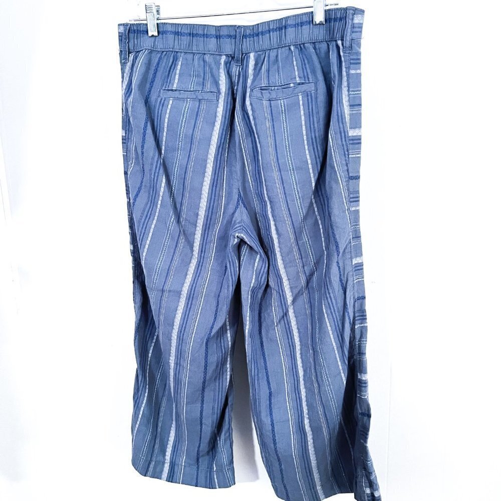 Anthropologie Laguna Cropped Wide Leg Linen Blend Capri Size Small - Picture 5 of 11